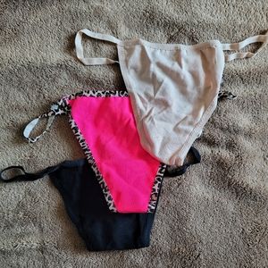 NWOT Victoria's Secret VS PINK lot of 3 extra low rise v-string